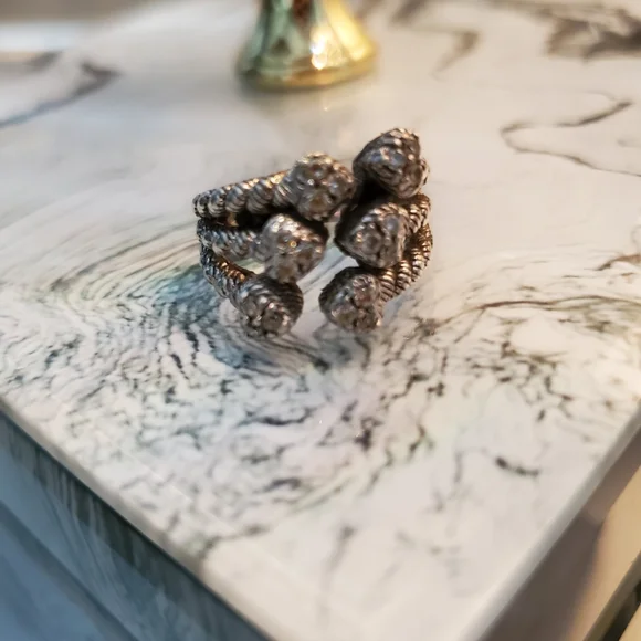 JUDITH RIPKA 925 silver 6 Hearts Ring 💍 6 - Picture 2 of 3